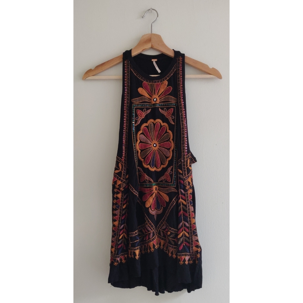 Free People  Embroidered Top